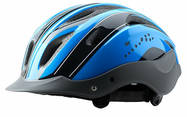 Fototapeta premium Blue bike helmet, studio shot, safety, cycling
