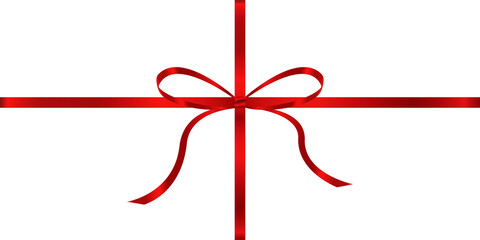 Gift Decoration with Red Ribbon Bow
