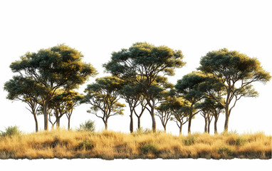 Obraz premium Savanna trees sunset landscape design element