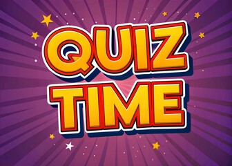 "Quiz Time" 3D Cartoon Text Effect Premium Vector Template