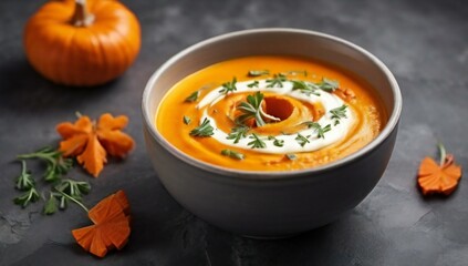 pumpkin soup with mushrooms