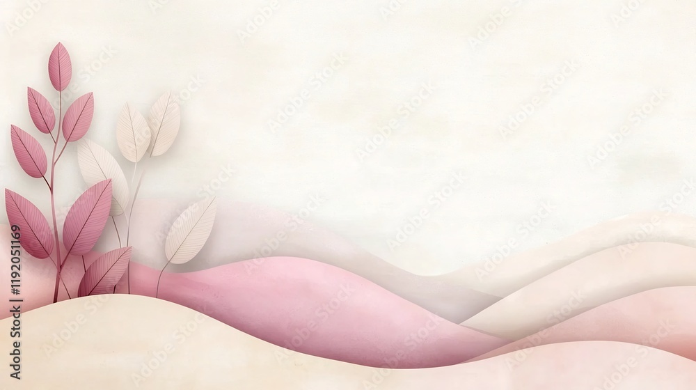 Poster pastel gradient landscape transitioning from soft pink to warm beige with subtle textured noise over
