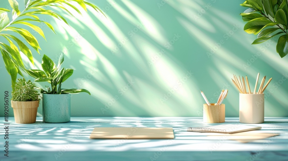 Aufkleber Creating an inspiring workspace a light-filled cubicle with a nameplate in a fresh and inviting environment