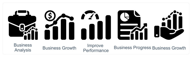 Obraz premium A set of 5 business icons as support network, business connectivity, business network