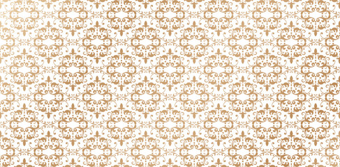 Seamless pattern with oriental element traditional ornament golden color isolated white background for fashionable textile, book cover, Digital interfaces, prints design templates material, invitation