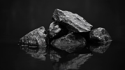 Naklejka premium Rocks on Water