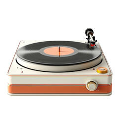 Fototapeta premium Vintage Turntable on Transparent Background for Retro Music and Audio Aesthetics