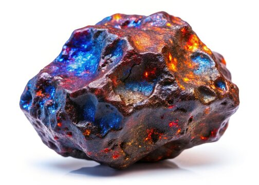 Download this stunning, high-resolution PNG image of an isolated meteorite against a white background.