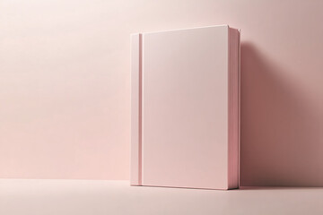 Mockup of a Hardcover Book With a Minimalistic Design Displayed on a Soft Pastel Background