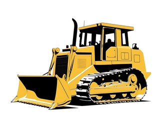 Obraz premium bulldozer isolated on white