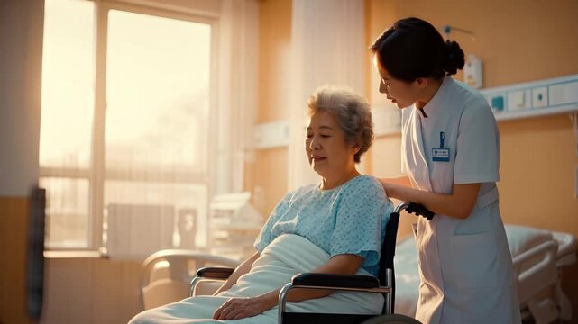 Professional nurse escort service in the hospital's advanced ward