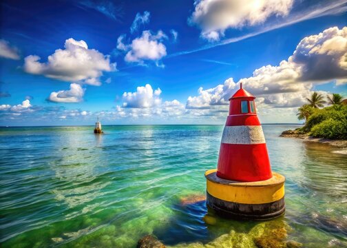 High-resolution travel photography captures Key West's Southernmost Point buoy, boasting a deep depth of field and stunning scenic views.