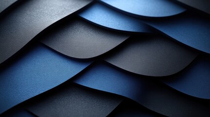 Abstract blue Lines and Shapes on Dark Background - Geometric Minimalist Design for Banner Template with White Space for Text - Modern Simple Wallpaper with Copy Space