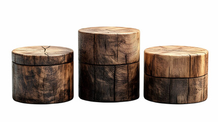 Rustic wooden containers, studio shot, display