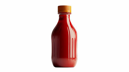 Red sauce bottle, studio shot, white background, packaging (1)