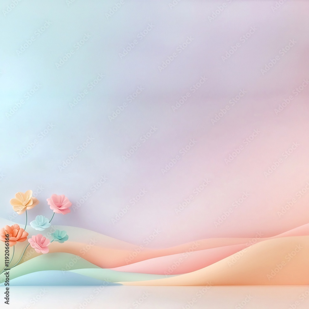 Poster pastel gradient motif with harmonious and soothing color scheme nuanced textural details and clean c