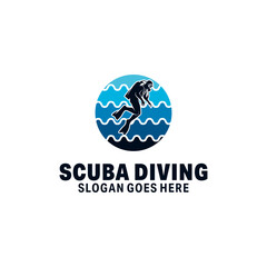 Scuba Diving Vector Logo Illustration