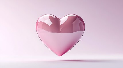 modern 3d heart communication design, dual pink color palette, floating geometric shapes, elegant shadow placement, minimal romantic message concept, smooth glossy finish, contemporary vector style,