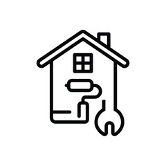 Black line icon for home repair