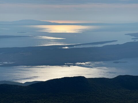 View of the Adriatic Sea and islands from the Premuzic Trail - Northern Velebit National Park, Croatia (Pogled na Jadransko more i otoke sa planinarskog puta Premužićeva staza - NP Sjeverni Velebit)