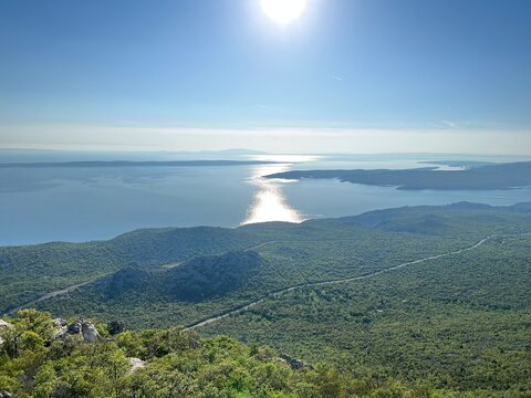 View of the Adriatic Sea and islands from the Premuzic Trail - Northern Velebit National Park, Croatia (Pogled na Jadransko more i otoke sa planinarskog puta Premužićeva staza - NP Sjeverni Velebit)