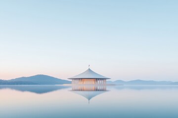 Peaceful Twilight Reflection at the National Carillon for Canberra Day, New Years Eve, and Independence Day