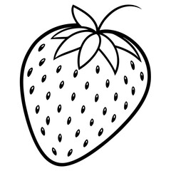 Elegant Strawberry Outline Illustration