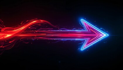Neon Arrow with Dynamic Glow Effects Generative AI