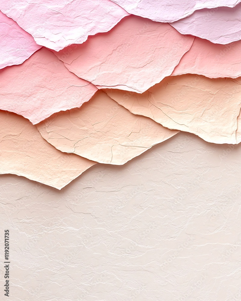 Poster pastel gradient backdrop ranging from soft pink to beige with a subtle overlaying geometric texture 
