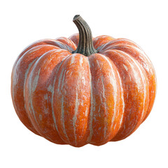 Realistic Orange Pumpkin Isolated on Transparent Background for Seasonal and Autumn Decoration Needs