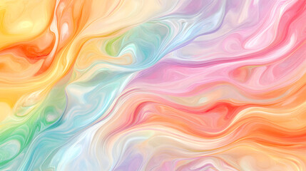Obraz premium Abstract Pastel Gradient Waves - Soft Fluid Motion Background in Pink, Purple, and Yellow design