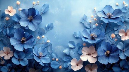 Beautiful blue floral arrangement on a soft background.