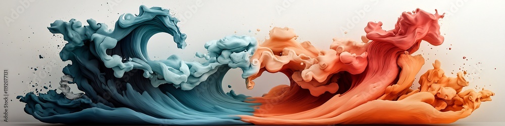 Poster vibrant and dynamic abstract digital showcasing a fluid explosive and energetic visual representatio