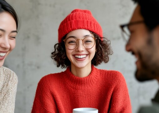 Contemporary Wellness Collaboration Diverse Young Professionals Analyzing Fitness Data over Herbal Tea - Tech-Driven Health Innovation and Urban Community Lifestyle