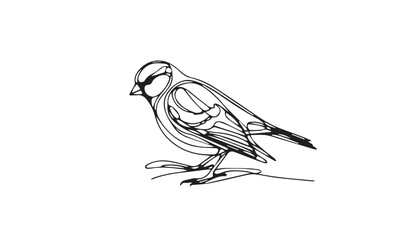 Bird line art image icon design illustration