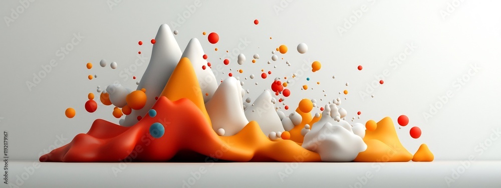 Poster a dynamic and colorful 3d rendered visualization showcasing the frequency distribution of consumer p