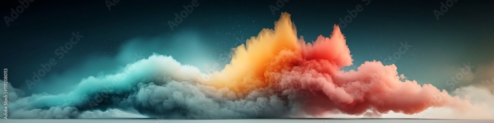 Poster vibrant digital visualization of the frequency spectrum and content of a natural sound such as rainf