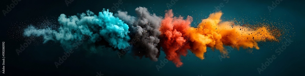 Poster captivating explosion of color and motion a visually striking digital art piece that visualizes the 