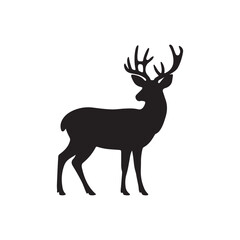 Deer silhouette icon vector on white background