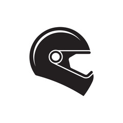 Motorcycle helmet icon. Black Motorcycle helmet icon on white background. Vector illustration