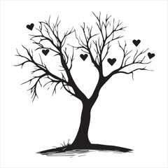 Valentine Day Vector illustration Love Tree  