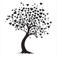 Valentine Day Vector illustration Love Tree  