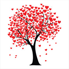 Fototapeta premium Valentine Day Vector illustration Love Tree 