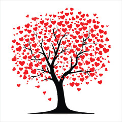 Valentine Day Vector illustration Love Tree  