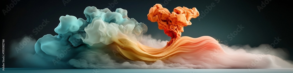 Poster mesmerizing 3d animated visualization showcasing the absorption and emission of a wave packet at cer