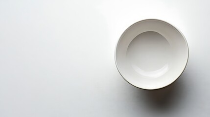 Empty white bowl on white background, minimalist food photography, website design