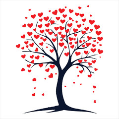 Valentine Day Vector illustration Love Tree  