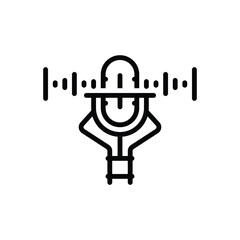 Black line icon for audio