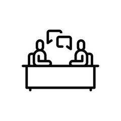 Black line icon for conversation