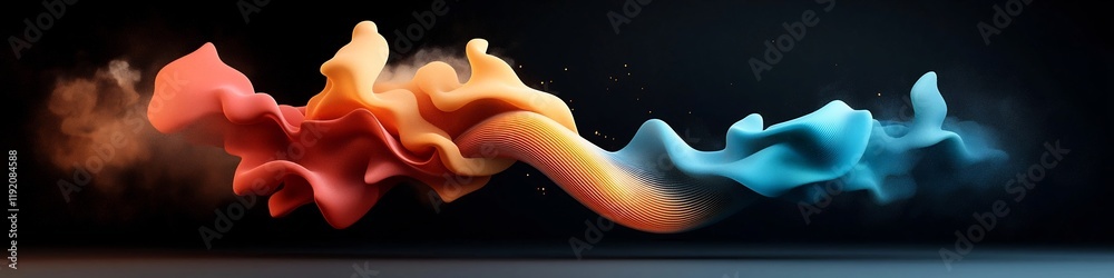 Poster visually captivating 3d animation showcasing the dynamic interference patterns and beats by a wave p